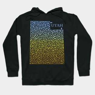 Utah State Outline Maze & Labyrinth Hoodie